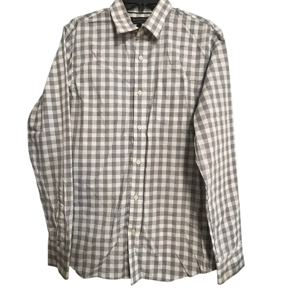 Banana Republic Non-Iron Tailored Slim Fit Plaid Dress Shirt Men’s Medium